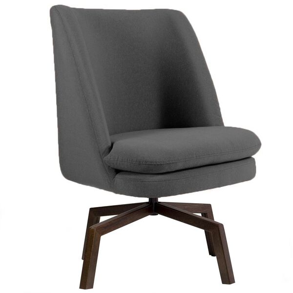 Poltrona Decorativa Giratória Sala De Estar Megara Poliéster