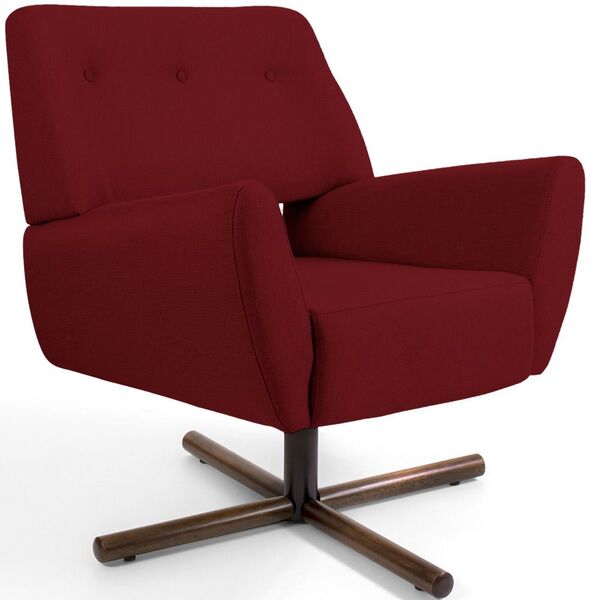 Poltrona Decorativa Giratória Sala De Estar Roma Veludo Marsa