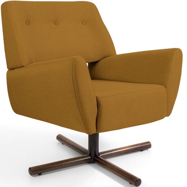 Poltrona Decorativa Giratória Sala De Estar Roma Veludo Mosta