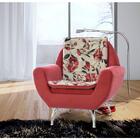 Poltrona Decorativa Glória Com Pés Alumínio Veludo Goiaba/ Fl