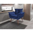 Poltrona Decorativa Grande Veludo Opala  Azul