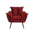 Poltrona Decorativa Grande Veludo Opala  Vermelho