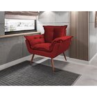 Poltrona Decorativa Grande Veludo Opala  Vermelho