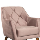 Poltrona Decorativa Grécia Pés Palito Veludo Rosé Konfort