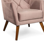 Poltrona Decorativa Grécia Pés Palito Veludo Rosé Konfort