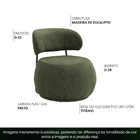 Poltrona Decorativa Greta Base Fixa Titânio Linho Bouclé Verd