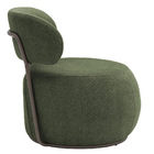 Poltrona Decorativa Greta Base Fixa Titânio Linho Bouclé Verd