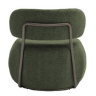 Poltrona Decorativa Greta Base Fixa Titânio Linho Bouclé Verd