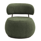 Poltrona Decorativa Greta Base Fixa Titânio Linho Bouclé Verd