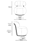 Poltrona Decorativa Greta Base Fixa Titânio Linho Bouclé Verd