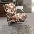 Poltrona Decorativa Guanabara Marrom Palmeiras