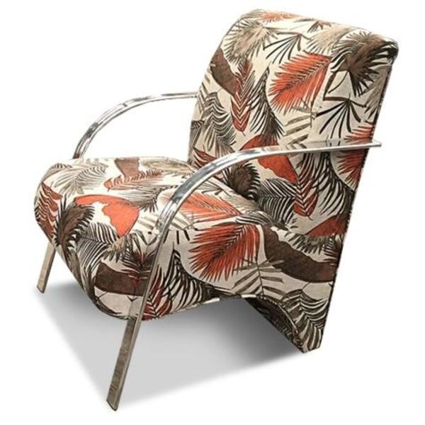Poltrona Decorativa Guanabara Marrom Palmeiras