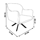 Poltrona Decorativa Hannah Pés Champagne Giratório Veludo Esm