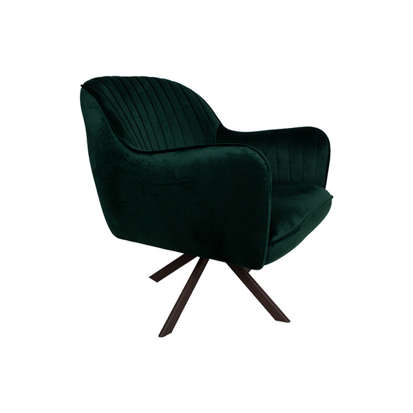 Poltrona Decorativa Hannah Pés Chocolate Giratório Veludo Esm