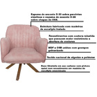 Poltrona Decorativa Hannah Pés De Madeira Giratório Pet Rosa