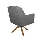 Poltrona Decorativa Hannah Pés De Madeira Giratório Veludo Ci