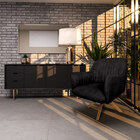 Poltrona Decorativa Hannah Pés De Madeira Giratório Veludo Pr