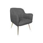 Poltrona Decorativa Hannah Pés Gold Palito Veludo Cinza G15 -