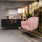 Poltrona Decorativa Hannah Pés Palito Chocolate Pet Rosa G15