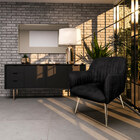 Poltrona Decorativa Hannah Pés Palito Gold Veludo Preto G15 -