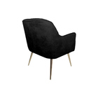 Poltrona Decorativa Hannah Pés Palito Gold Veludo Preto G15 -