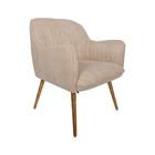 Poltrona Decorativa Hannah Pés Palito Madeira Pet Bege G15 -