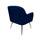 Poltrona Decorativa Hannah Pés Palito Polido Veludo Azul Roya