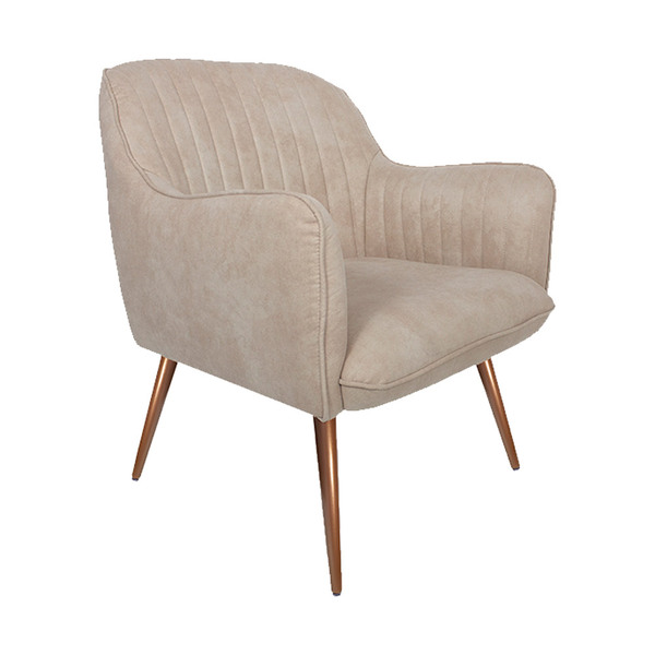 Poltrona Decorativa Hannah Pés Palito Rosê Gold Pet Fendi G15