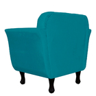Poltrona Decorativa Helena Pés Luis Xv Suede Azul Turquesa -