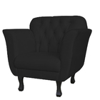 Poltrona Decorativa Helena Pés Luis Xv Suede Preto - Ds Estof