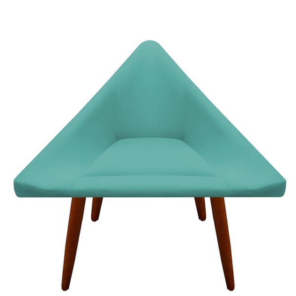 Poltrona Decorativa Ibiza Suede Azul Tiffany - D'classe Decor