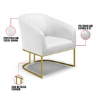Poltrona Decorativa Industrial Dourada Stella Sintético Branc