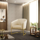 Poltrona Decorativa Industrial Dourada Stella Sintético D03 -