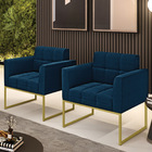 Poltrona Decorativa Industrial Dourado Kit 2 Elisa Bouclê D03