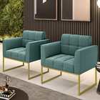 Poltrona Decorativa Industrial Dourado Kit 2 Elisa Bouclê Vd