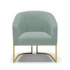 Poltrona Decorativa Industrial Dourado Kit 2 Stella Cotelê In