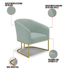 Poltrona Decorativa Industrial Dourado Kit 2 Stella Cotelê In