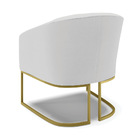 Poltrona Decorativa Industrial Dourado Kit 2 Stella Linho D03