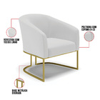 Poltrona Decorativa Industrial Dourado Kit 2 Stella Linho D03