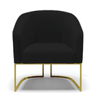 Poltrona Decorativa Industrial Dourado Kit 2 Stella Linho D03