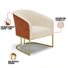 Poltrona Decorativa Industrial Dourado Kit 2 Stella Nozes/lin