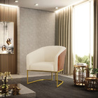 Poltrona Decorativa Industrial Dourado Kit 2 Stella Nozes/lin