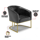 Poltrona Decorativa Industrial Dourado Kit 2 Stella Sintético