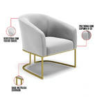 Poltrona Decorativa Industrial Dourado Kit 2 Stella Suede Cin