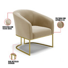 Poltrona Decorativa Industrial Dourado Kit 2 Stella Suede D03