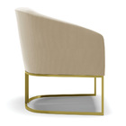 Poltrona Decorativa Industrial Dourado Kit 2 Stella Suede D03