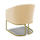 Poltrona Decorativa Industrial Dourado Kit 2 Stella Suede D03