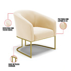 Poltrona Decorativa Industrial Dourado Kit 2 Stella Suede D03