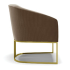 Poltrona Decorativa Industrial Dourado Kit 2 Stella Suede D03