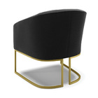 Poltrona Decorativa Industrial Dourado Kit 2 Stella Suede D03